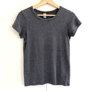 Alternative Apparel Stripe Tee S Short Sleeve Blue Basic